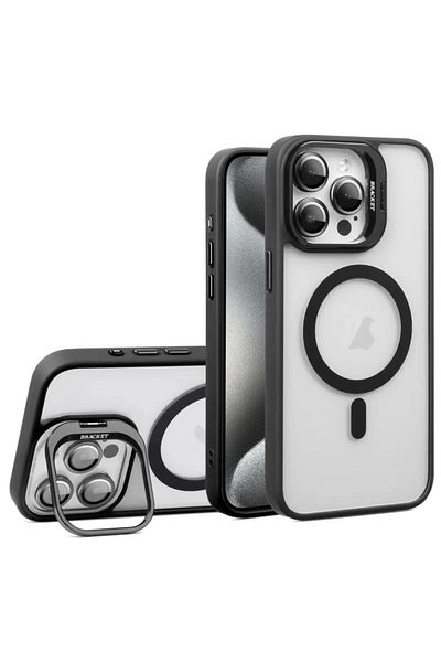 REDz Accessories Set de husă MagSafe + folie foto, pentru iPhone 15 Pro Max, protecție cameră, suport de vizualizare, negru