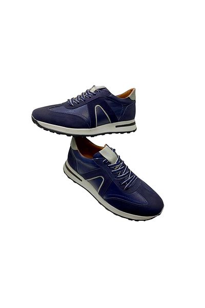 SULA Men's Lace up Inner and Outer Surface Leather Navy Blue Poly Sole