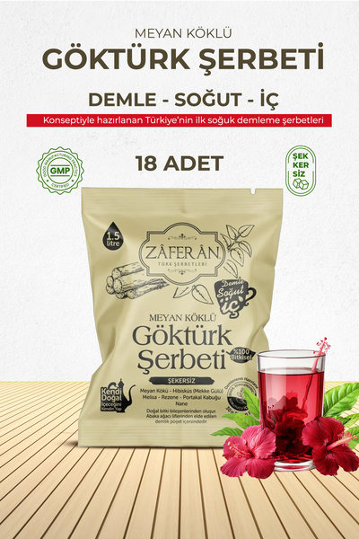 Zaferan Türk Şerbetleri Zaferan Göktürk Şerbeti 18x1.5 Lt. Meyan Kökü Şerbeti...