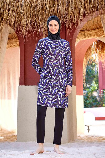 Fulla Moda Μαγιό με σχέδια 5 τεμαχίων Hijab