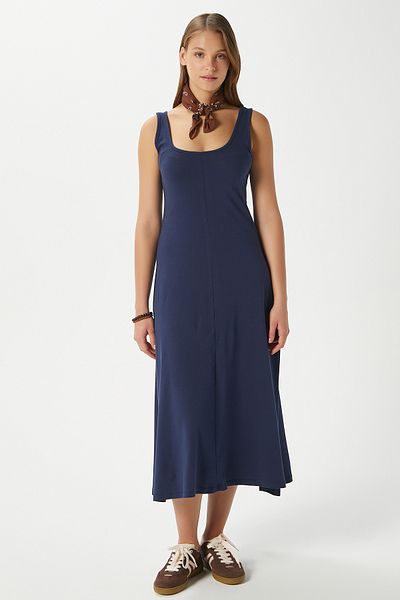 Ritnice Rochie de damă Nancy fără mâneci bleumarin din bumbac pieptănat 5376