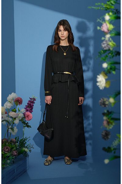 Fatma Atasoy Peplum Detailed Black Double Set