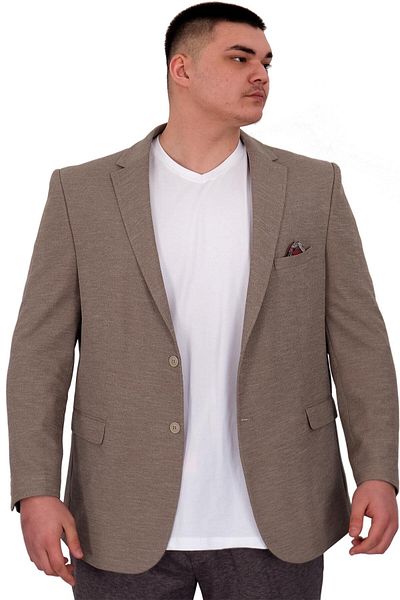 ModeXL Ανδρικό σακάκι μπλέιζερ μεγάλου μεγέθους Mode XL Βρετανίας 23028 Mink