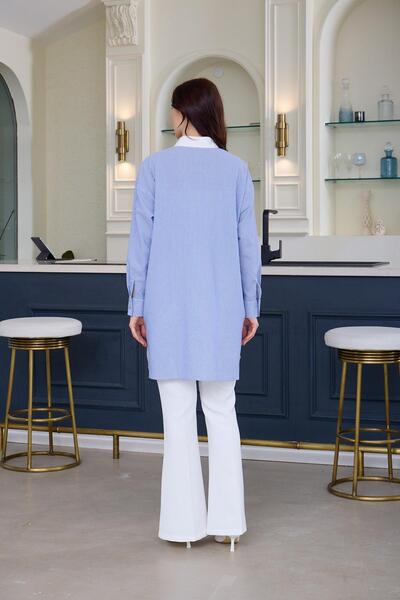 Moodbasic Lace Detail Striped Shirt