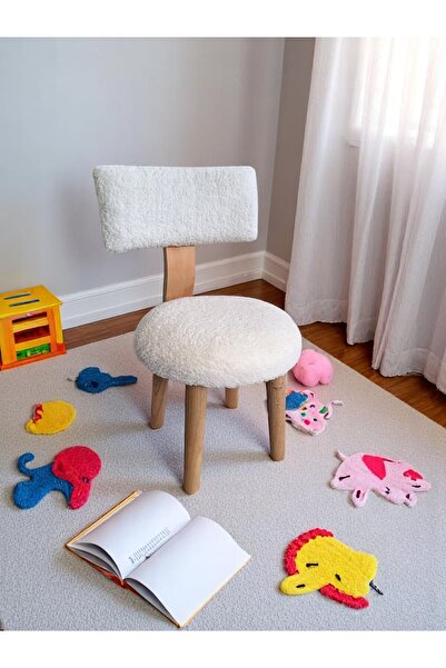 own home Çocuk Sandalyesi, Teddy Kumaş Kaplı, 3-7 Yaş Etkinlik & Çalışma Sand...