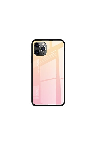 REDz Accessories Carcasă compatibilă cu iPhone 11, spate din sticlă + silicon, gradient, galben
