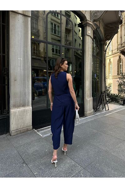 VOLT CLOTHİNG Női prémium szövet mellény Shalwar Cut nadrágkosztüm