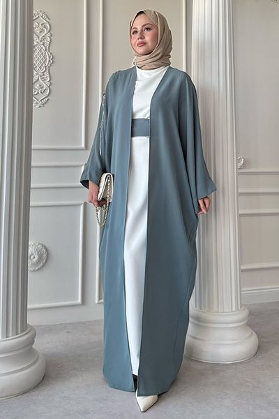 InStyle Mint Green Abaya with Draped Stone Dress