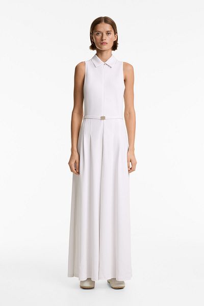 Oysho Polo collar long piqué jumpsuit with modal