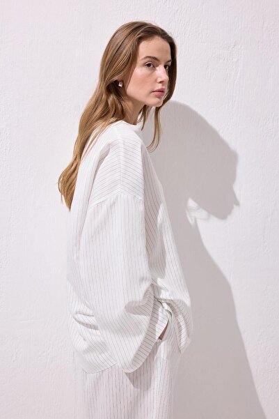 KADRİYE BAŞTÜRK Dory Modal Blouse Trousers Suit Ecru