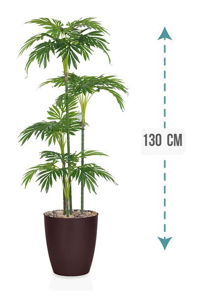 Generic Artificial palm tree (4 branches) with a cylindrical plastic stand