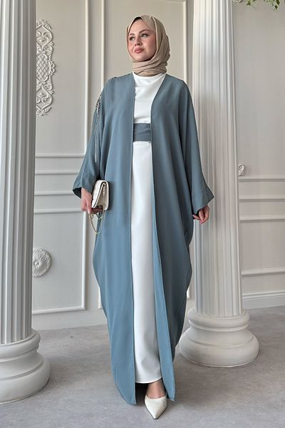 InStyle Mint Green Abaya with Draped Stone Dress