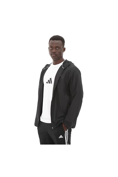 adidas Ανδρικό μαύρο φούτερ Il7230-e Run It Raincoat-Wind