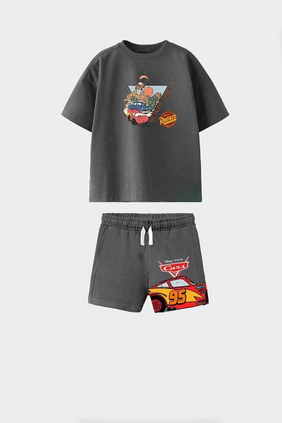 Monila Boys Cotton Fabric Printed Tshirt and Shorts Bottom Top Set
