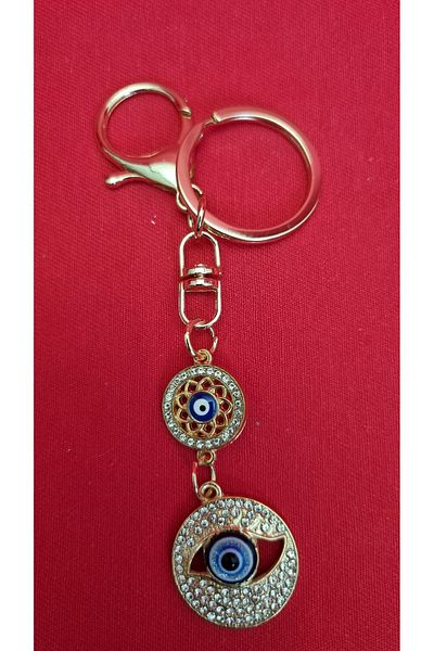 Land of Souvenir Evil Eye Beaded Metal Keychain