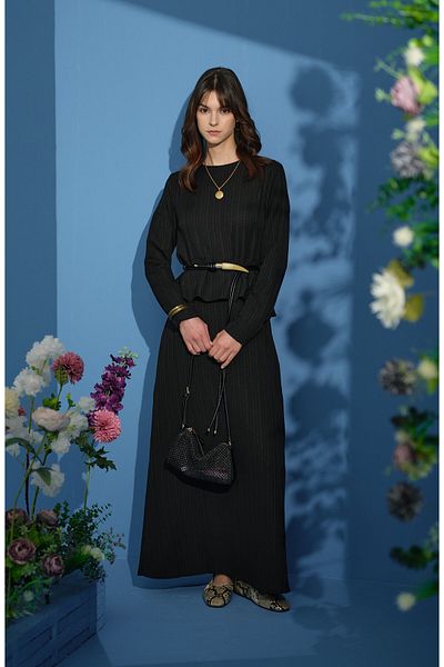 Fatma Atasoy Peplum Detailed Black Double Set