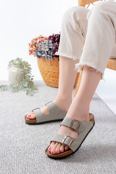 mirvella Unisex Double Buckle Slippers Comfortable Home and Outdoor Slippers