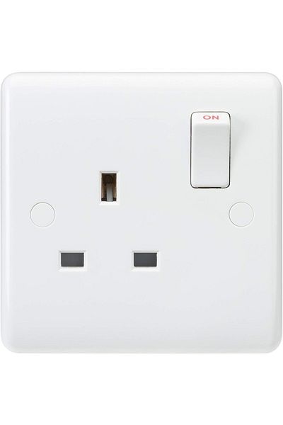 Generic Litex 13A 1-Gang Switched Socket, Single Pole – Durable Electrical Wall Socket for Home/Office