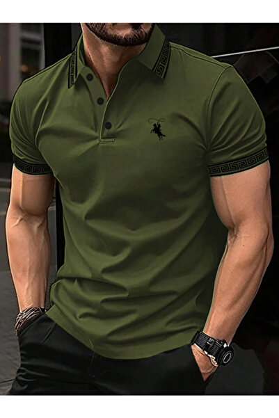 SELF CONTROL Tricou cu guler polo cu broderie de cal