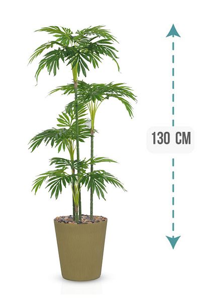 Generic Artificial palm tree (4 branches) with a cylindrical plastic stand