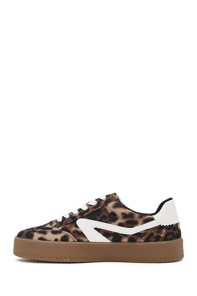 Derimod Pantofi de damă cu șireturi leopard cu talpă groasă 25SFD 430514