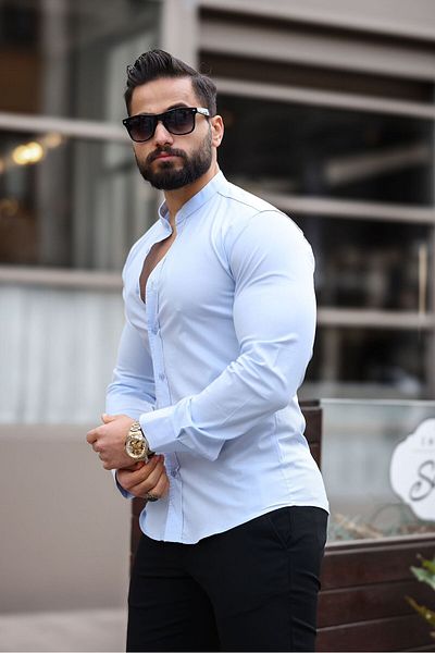 blackpanther Dominant Collar Linen Men's Shirt