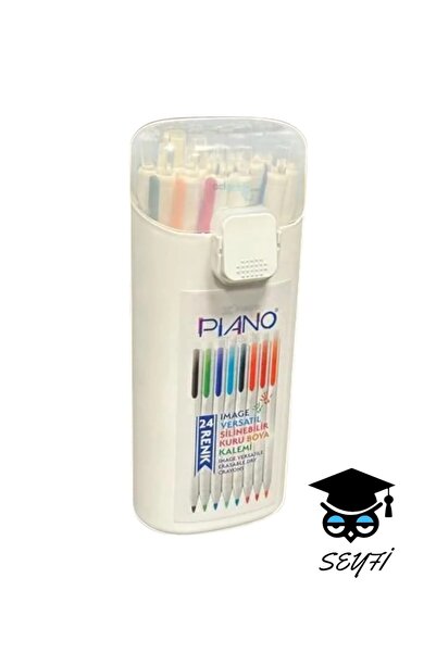 SEYFİKİRTASİYE Piano Silinebilir 24 Renk Kuru Boya Basmalı Versatil 2.0 Uçlu ...