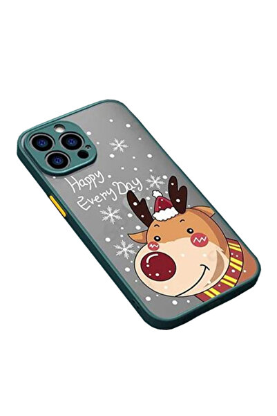 REDz Accessories Carcasă de Crăciun, rezistentă la șocuri, compatibilă cu iPhone 15 Pro, butoane colorate, bara de protecție, verde