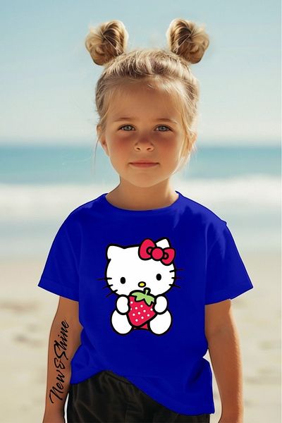 New Shine 1 tricou este un cadou pentru achiziții de 6 și mai sus în coș - Tricou pentru copii oversize imprimat Hello Kıtty