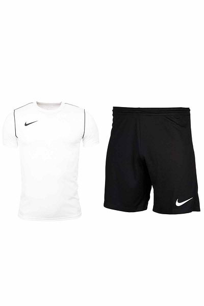 Nike Комплект къси панталони с тениска Dri Fit Fabric за ежедневни тренировки GYM