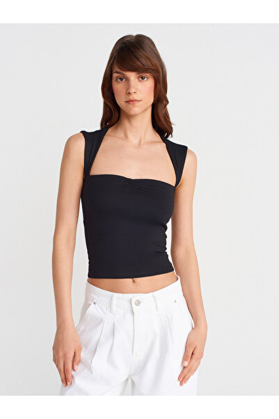 Dilvin 31780 Sırt Detaylı Top-Siyah