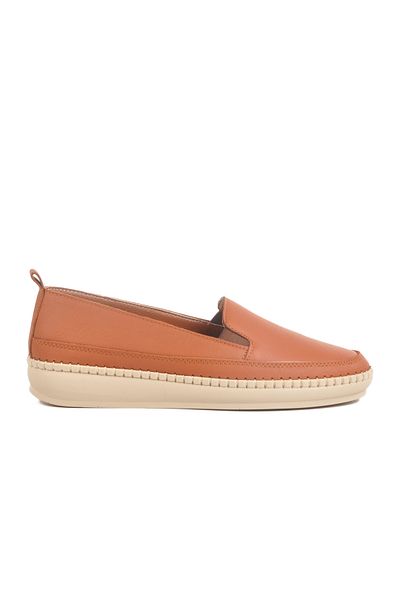 AYAKMOD Tan Genuine Leather Anatomical Women's Casual Shoes F-7010 Z
