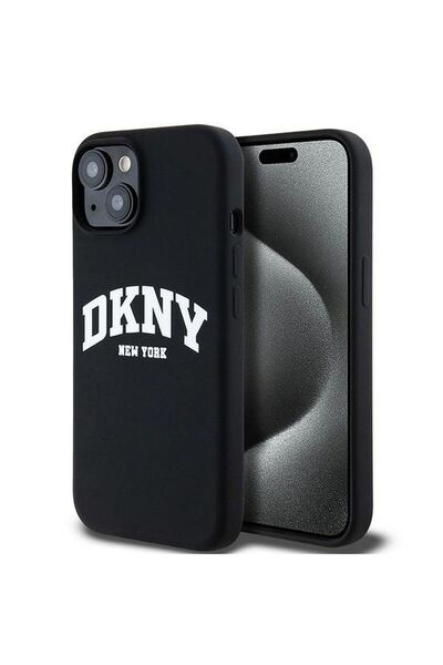 REDz Accessories Carcasă DKNY pentru iPhone 15, MagSafe, silicon, neagră