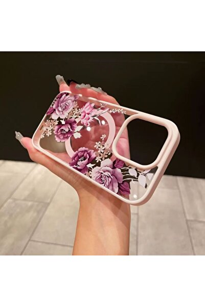 REDz Accessories Carcasă Magsafe Roses pentru iPhone 15 Pro, rezistentă la șo...