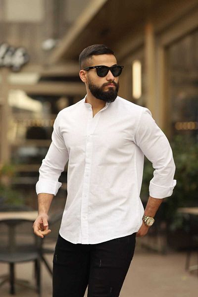 blackpanther Dominant Collar Linen Men's Shirt