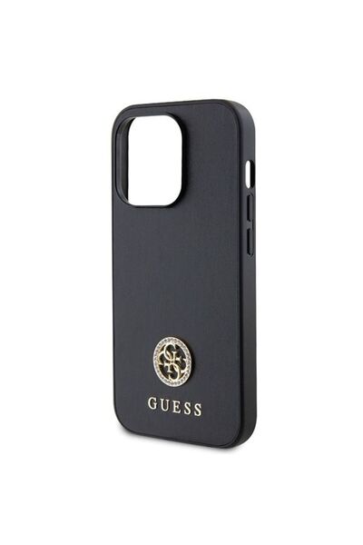REDz Accessories Θήκη Guess για iPhone 15 Pro, Συλλογή με Μεταλλικό Λογότυπο Strass, Μαύρη