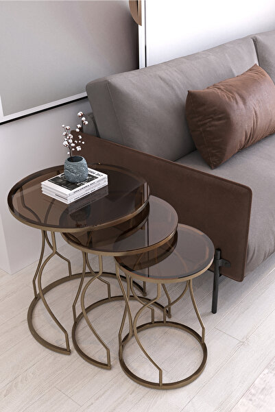 Dekoport Rüya Zigon Sehpa, Yan Sehpa, Koltuk Sehpası, Servis Sehpası