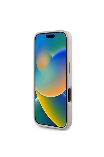 REDz Accessories Carcasă Guess pentru iPhone 16 Plus, model, logo clasic cu inel din PU 4G, compatibilă cu Magsafe, roz