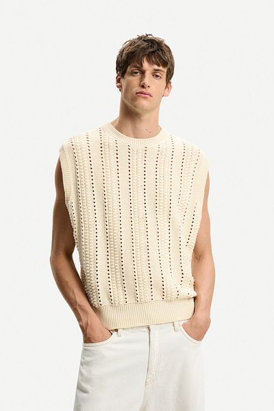 Bershka Textured open knit vest