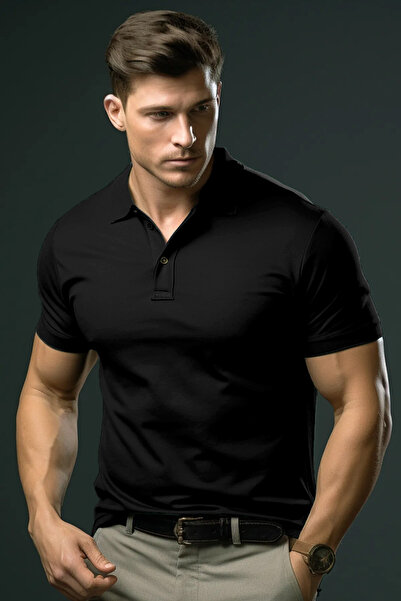 CC STORE Ανδρικό μπλουζάκι με βαμβακερή κανονική εφαρμογή με κουμπιά Polo γιακά