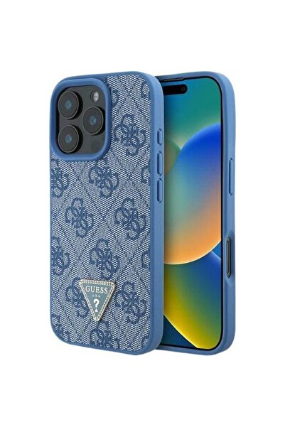 REDz Accessories Carcasă Guess pentru iPhone 16, model, piele PU 4G cu strasu...