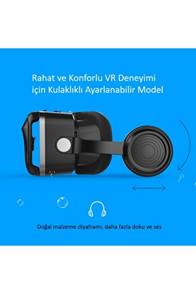 VR Shinecon Sanal Gerçeklik Gözlüğü Kulaklıklı 3d Vr Filmler Video Oyunları Tüm Telefonlara Uyumlu Vr-box