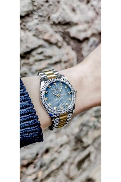 Lee Cooper Lc07478 ساعة يد نسائية بتصميم حجري 3 ATM مقاومة للماء