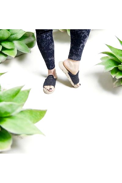GokceKundura06 Women's Guipure Fabric Flexible Comfortable Fit Home and Outdoor Slippers