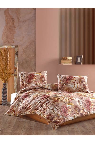 Story home Textile Double bedding set Story Home 100%Ranforce cotton 144TC 4 pieces duvet cover 200x220cm,Helsinky Rose