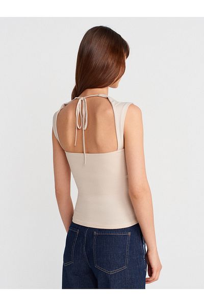 Dilvin 31780 Λεπτομέρεια πλάτης Top-Beige