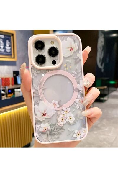 REDz Accessories Carcasă tip floare, Magsafe, compatibilă cu iPhone 14 Pro, r...