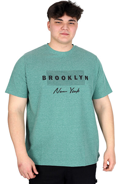 ModeXL Mode XL Large Size Men's T-Shirt Printed Brooklyn Waffle U25002 Çağla