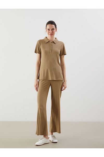 LC Waikiki Polo Neck Textured Women's T-Shirt