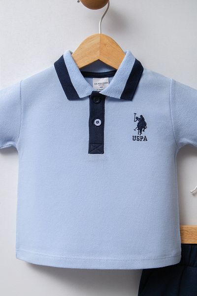 U.S. Polo Assn. قاعدة. بولو أسن. طقم بيبي بوي أزرق